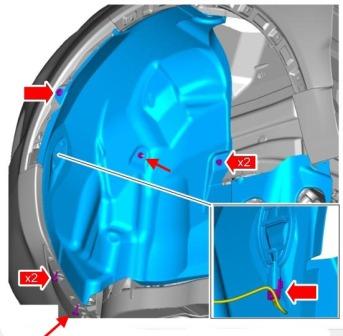 the scheme of fastening of the grille Land Rover Range Rover Evoque